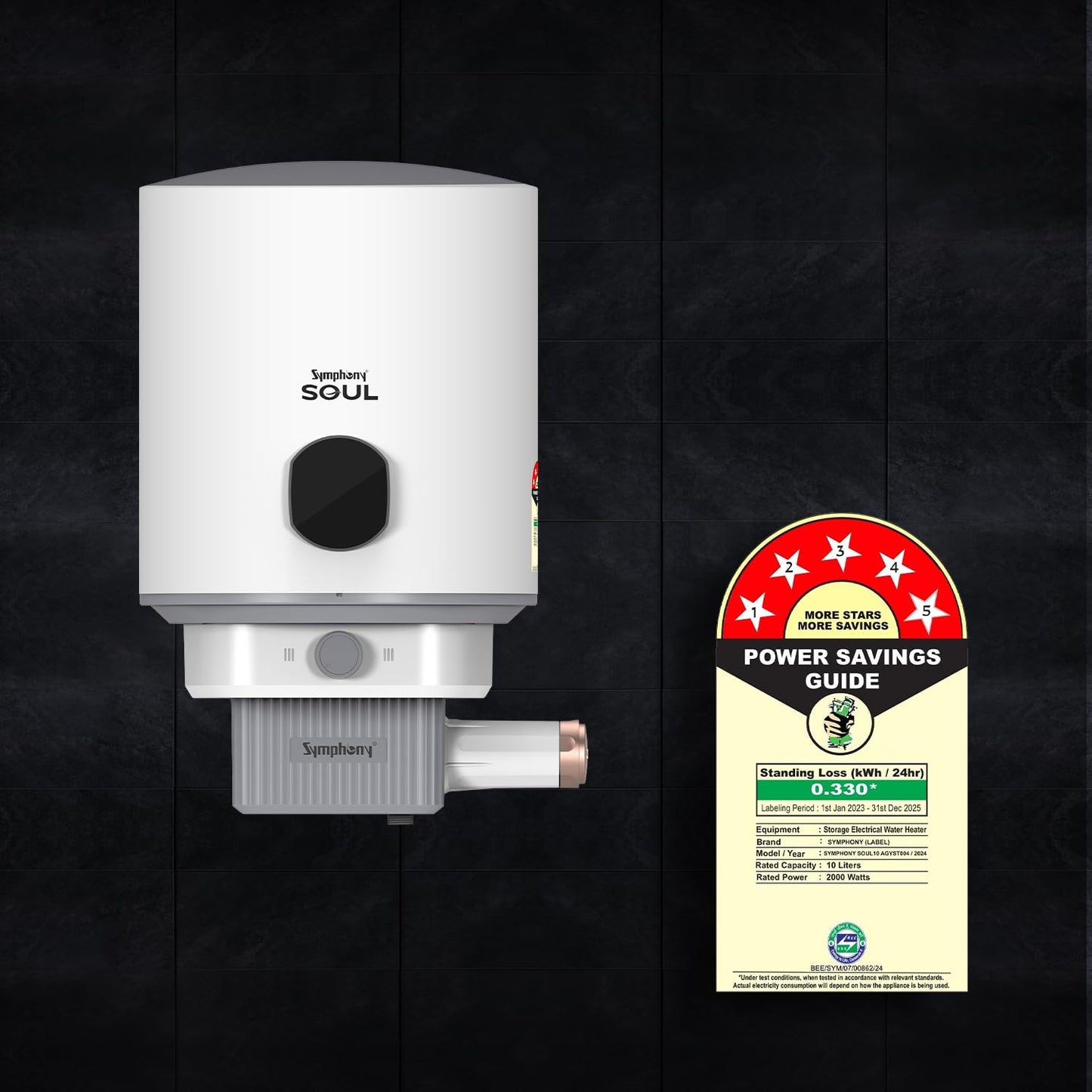 Symphony Soul Geyser with Puropod Filter | Hair Fall Control Geyser | White |