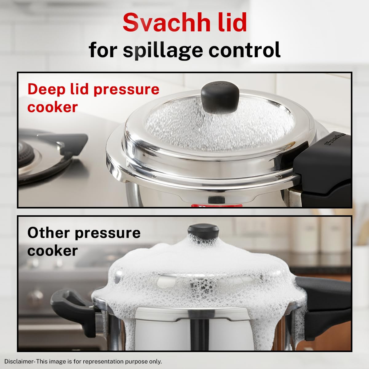 Prestige Deluxe Alpha Stainless Steel Pressure Cooker | 2 Litre | 10 years Warranty | Outer Lid |
