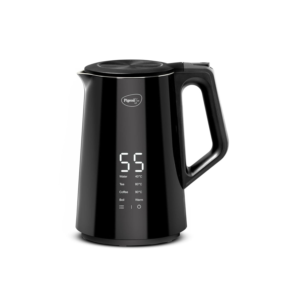 Pigeon Spark Digital Stainless Steel Double Walled Kettle | 1.5 Litre | 360 Degree Cordless | Black |