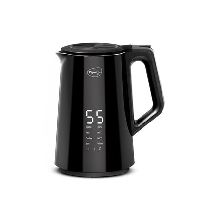 Pigeon Spark Digital Stainless Steel Double Walled Kettle | 1.5 Litre | 360 Degree Cordless | Black |