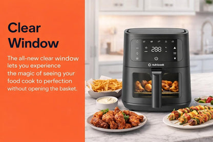 Nutricook Vision AIr Fryer | 4.5 L | 6 Cooking Programs | 1300W | 2 Years Warranty | Black |
