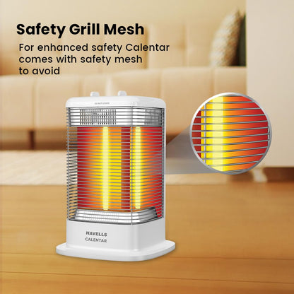 Havells Calenter | 1050 Watt | Room Heater | 3 Carbon Heating Tube | 3 Heat Setting