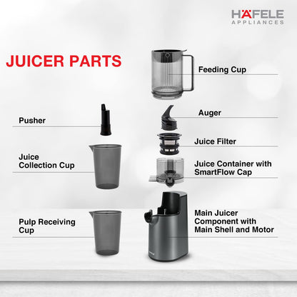 Hafele Magnus Prime Cold Press Juicer | Max Nutrition | 250W | Black |