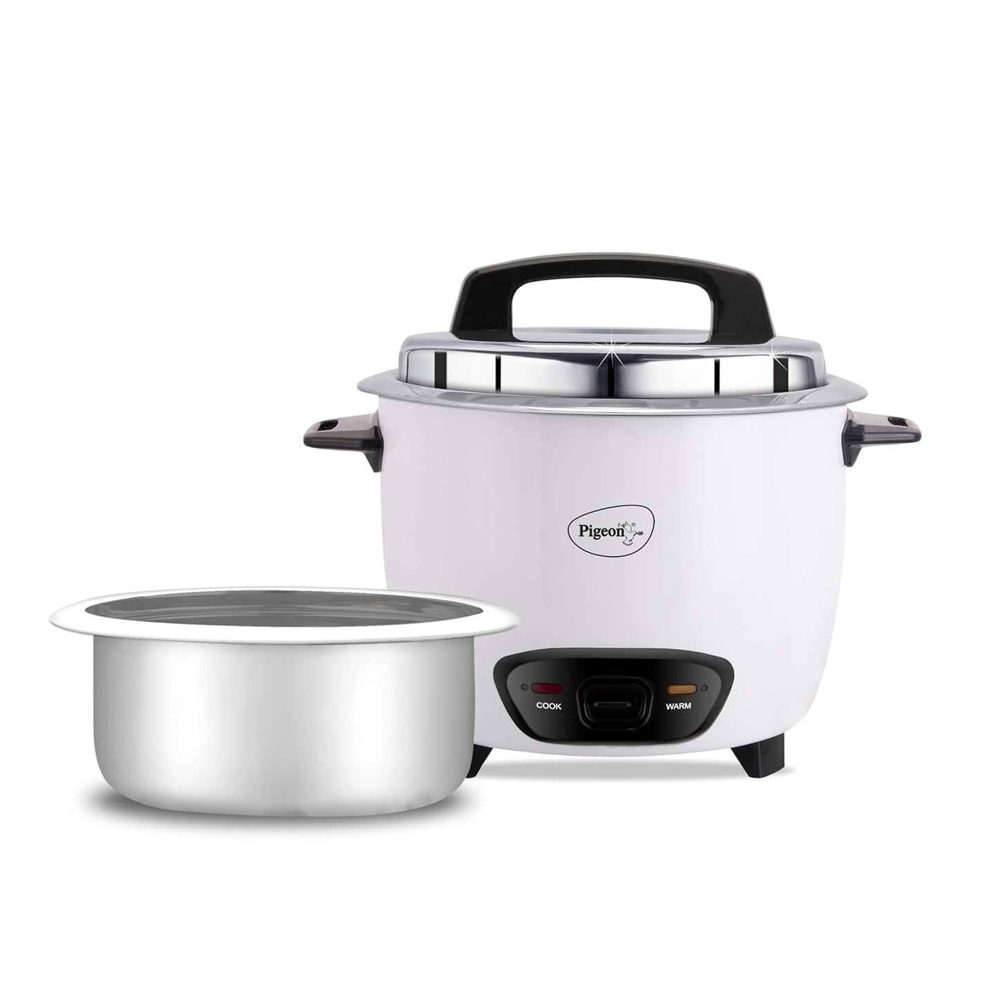 Pigeon Joy Rice cooker | 1 Litre | Aluminium Cooking Pot | Measuring Cup | Spatula | White |