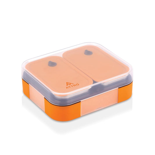 Attro Admire 2 Compartment SS Lunch Box | Removable Containers with Lids |