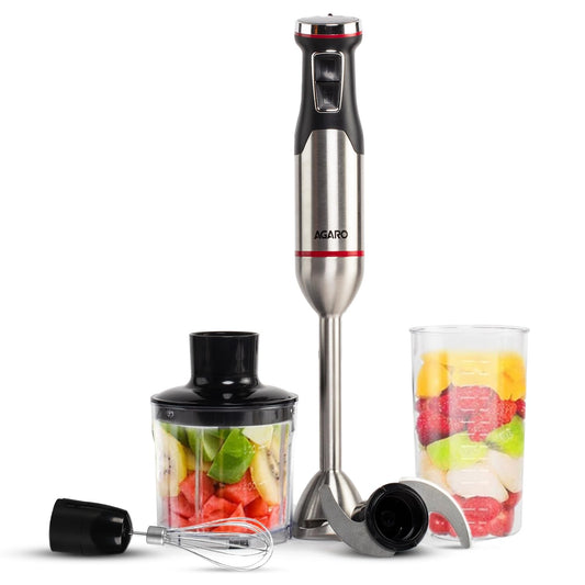 Agaro Royal Hand Blender & Chopper | 1000W | SS Blades | Black |