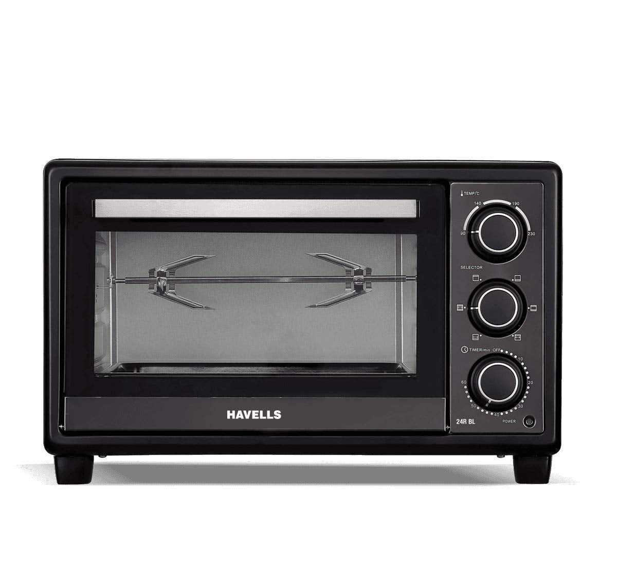 Havells OTG | 24 liter | 1380W | Black | Coated Baking Tray | 6 Heating Modes |