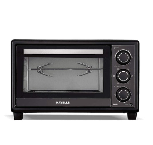 Havells OTG | 24 liter | 1380W | Black | Coated Baking Tray | 6 Heating Modes |