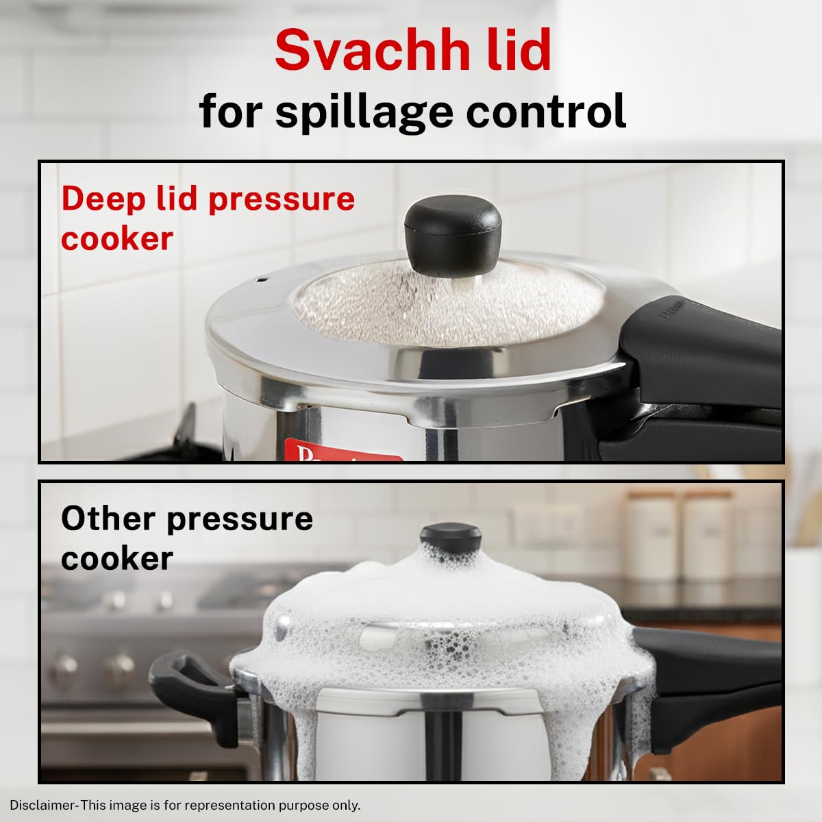 Prestige Deluxe Alpha Svachh Junior Handi Pressure Cooker | 4 Litre | Outer Lid |