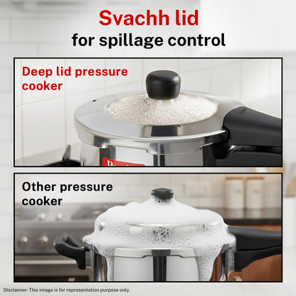 Prestige Deluxe Alpha Svachh Junior Handi Pressure Cooker | 4 Litre | Outer Lid |