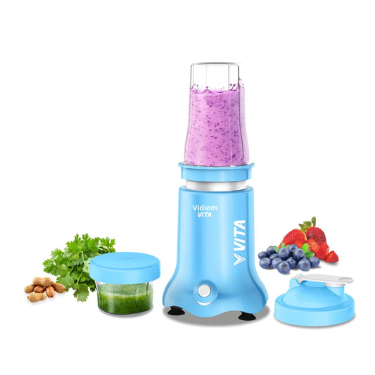Vidiem Vita Personal Blender | 2 Jars (250ml +500ml) | 3 Year Motor Warranty | Blue |