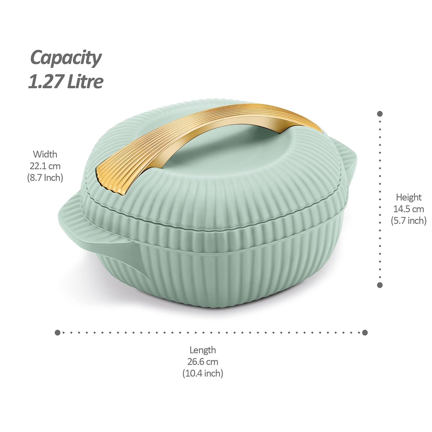 MILTON plastic Oyster 1500 Insulated Casserole | Hot & Cold | Easy to Store |