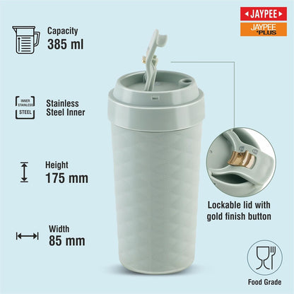 JAYPEE Luxip Sipper Pu Insulated Inner Stainless Steel  | 385ml | Pista Green |