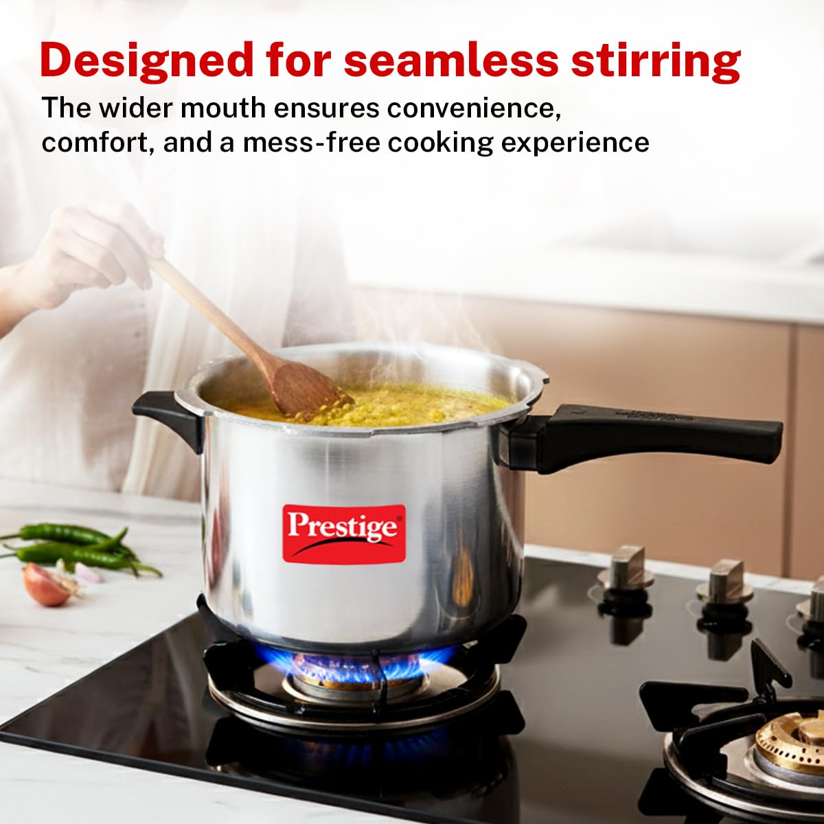 Prestige Popular Aluminium Pressure Cooker | 5 Litre | Light Weight |