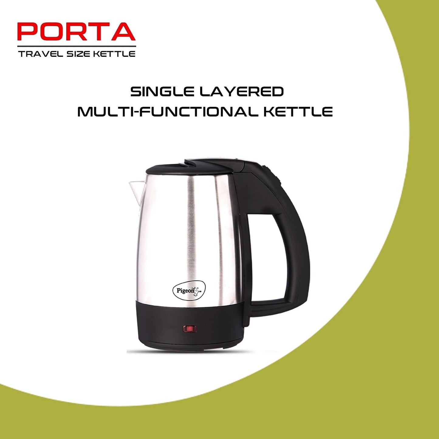 Pigeon Porta Travel Size Kettle | 0.5 Litre | Lightweight | Heat Resistant | 1000 Watts |