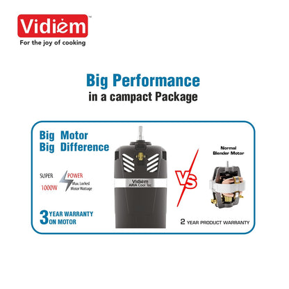 Vidiem Vita Spice Personal Blender | 500W | 3 Jars (250 ml +500 ml& 300ml) | 3 Year Motor Warranty |