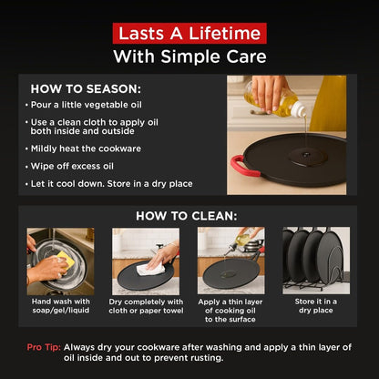 Pigeon Imperi Dosa Tawa 300 mm | Toxin-Free | Double Side Handles | Naturally Non-Stick |