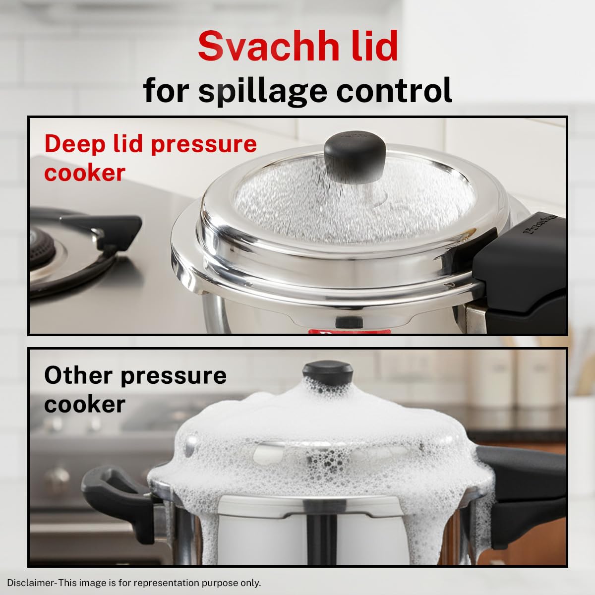 Prestige Deluxe Alpha Stainless Steel Pressure Cooker | 3.5 Litre | Outer Lid |