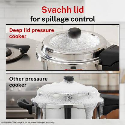Prestige Deluxe Alpha Stainless Steel Pressure Cooker | 3.5 Litre | Outer Lid |
