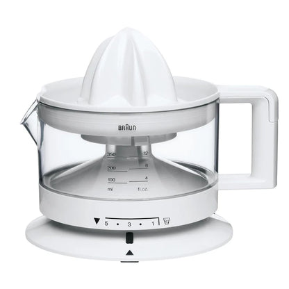 Braun Citrus Juicer | Automatic | White | 20 Watts | 350 ml capacity