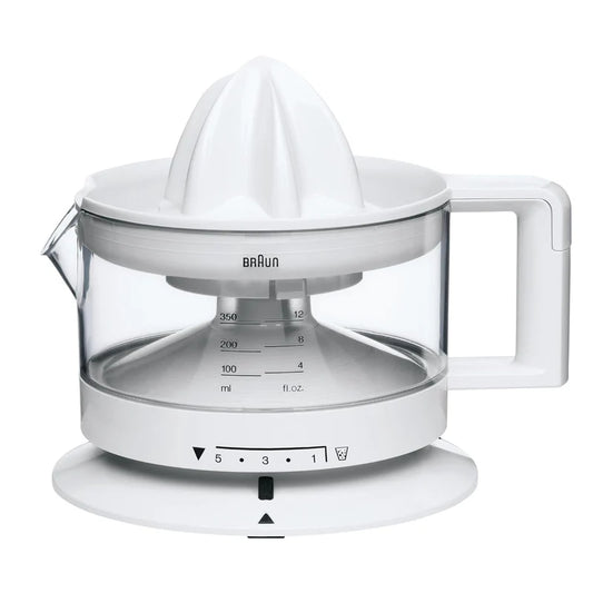 Braun Citrus Juicer | Automatic | White | 20 Watts | 350 ml capacity