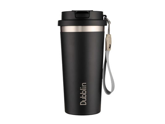 DUBBLIN Euro 500 ML | Insulated Travel Mug | Stainless Steel Tumbler with Lid | Fits Car Cup Holder