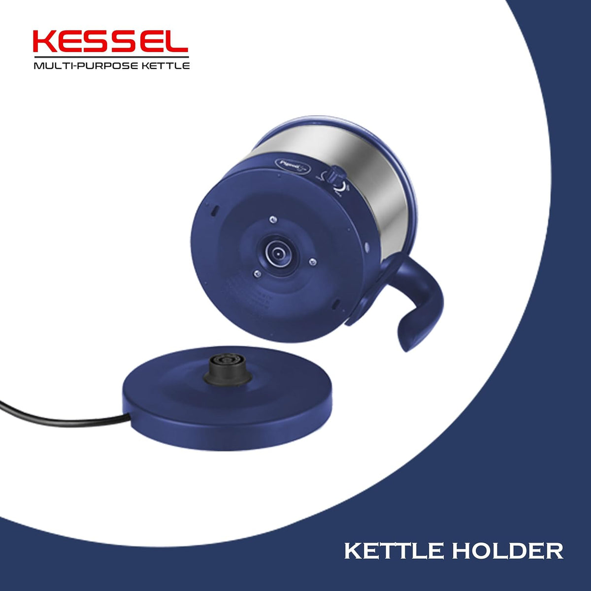 Pigeon Kessel Mutipurpose Stainless Steel Kettle | 1.5 Litre | Blue | 600 Watts | Heat Resistant |