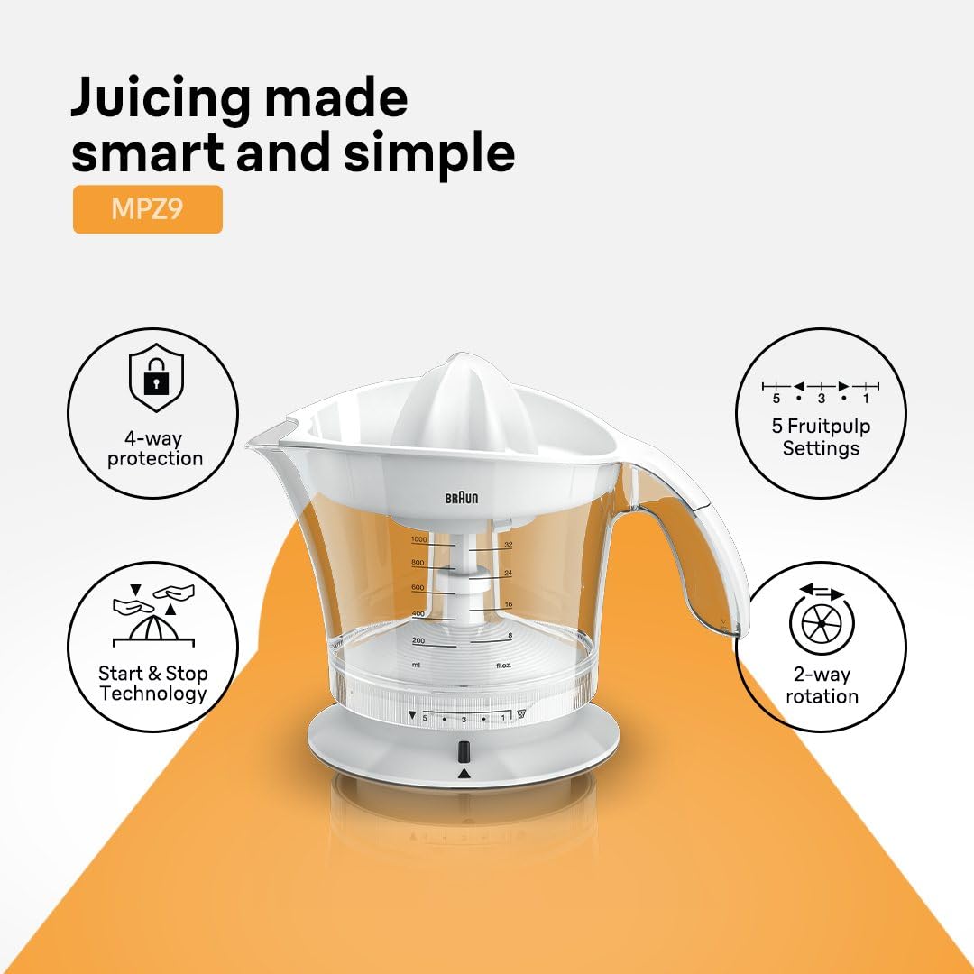 Braun Citrus Juicer | 1 Litre |  CJ301BI-MPZ9 | 20 Watts |