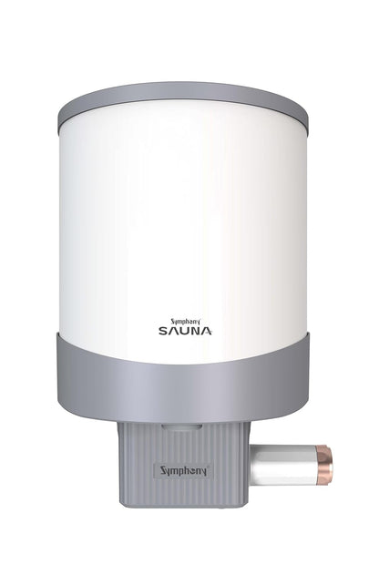 Symphony Sauna Geyser with PUROPOD Filter | White | Hairfall Control Smart Geyser