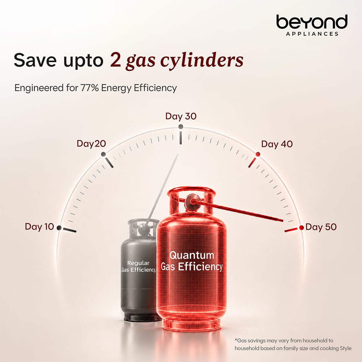 Beyond Appliances Quantum Manual Ignition Gas Saver Stove | 5-Star Energy Rated | LPG & PNG Compatible with 10-Year Warranty |