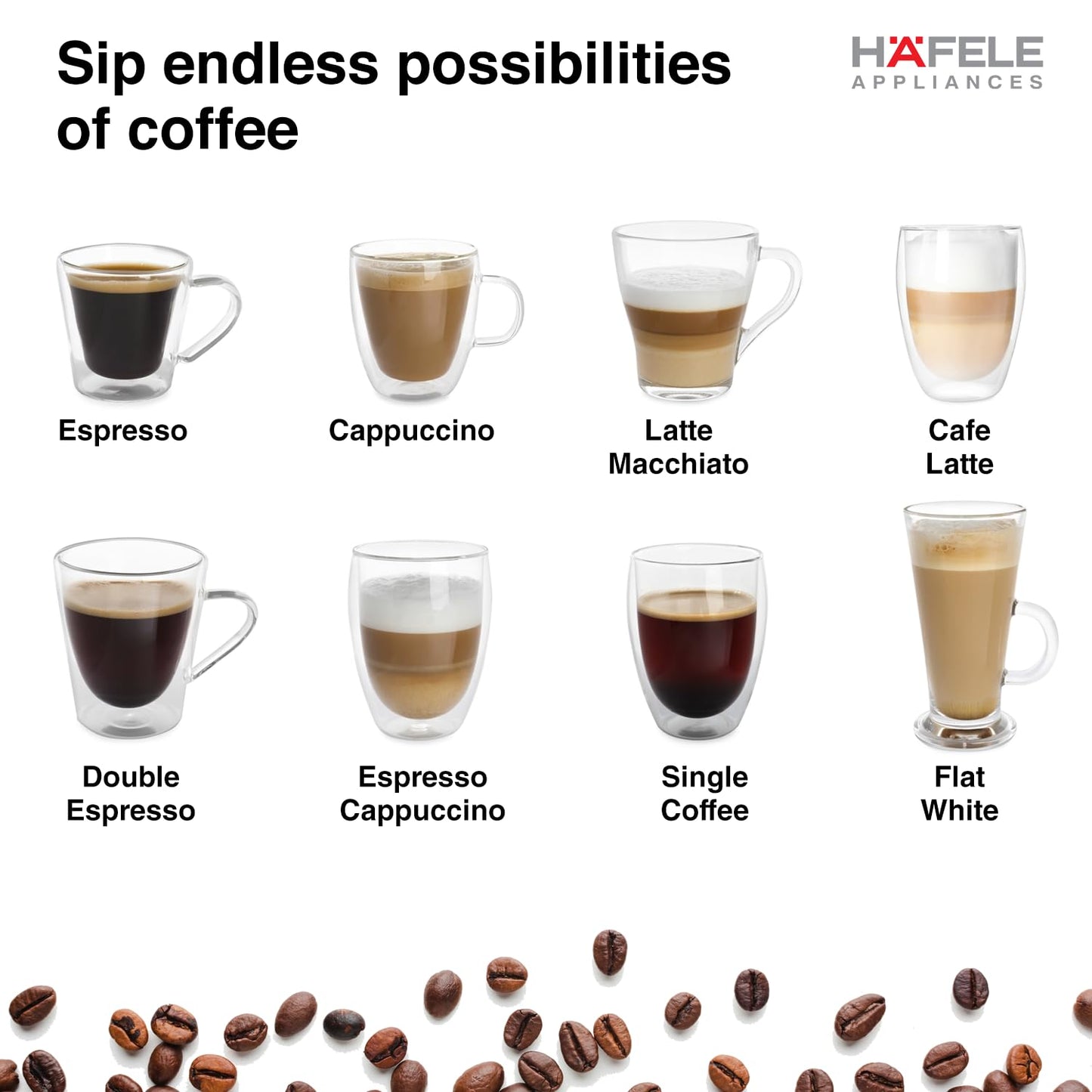 Hafele U-Kaffee Plus Coffee Machine | 15-Bar Pump Pressure | 1250W |