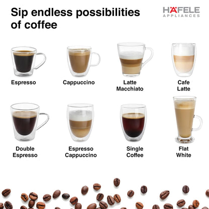 Hafele U-Kaffee Plus Coffee Machine | 15-Bar Pump Pressure | 1250W |