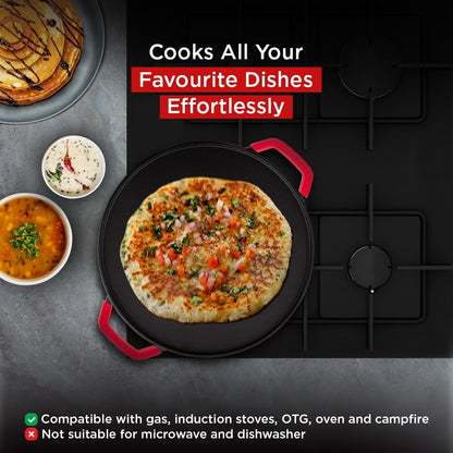 Pigeon Imperi Dosa Tawa 300 mm | Toxin-Free | Double Side Handles | Naturally Non-Stick |