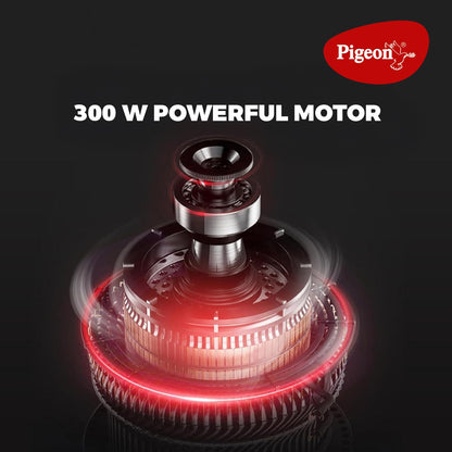 Pigeon Rapid Electric Chopper | Portable with 3 Stainless Steel Blades | Maroon | 300 Watts |