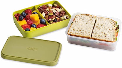 Joseph Joseph 81031 GoEat Compact 2-in-1 Lunch Box, Green