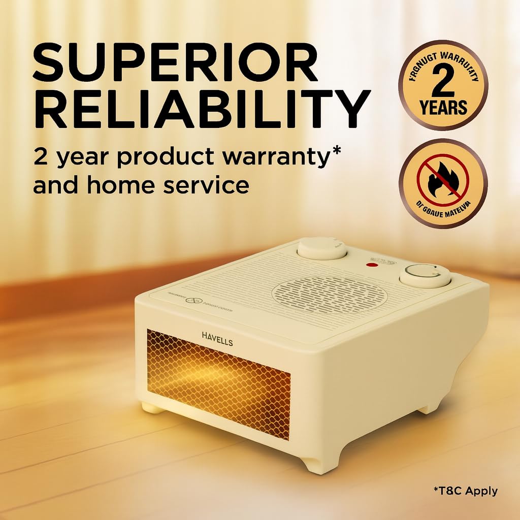 Havells FIESTA Room Heater| Dual Power | Overheat Protection | Adjustable Thermostat Control