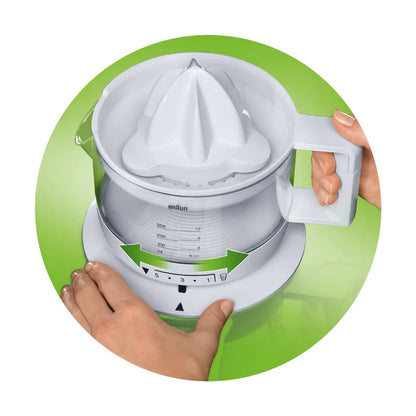 Braun Citrus Juicer | Automatic | White | 20 Watts | 350 ml capacity
