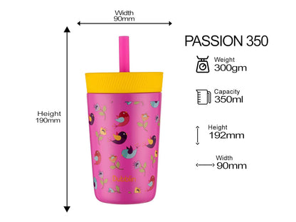 DUBBLIN Passion 350 ML | Stainless Steel Water Bottle Vacuum Insulated | Leakproof | Sports Bottle | Gym Travel & Outdoor