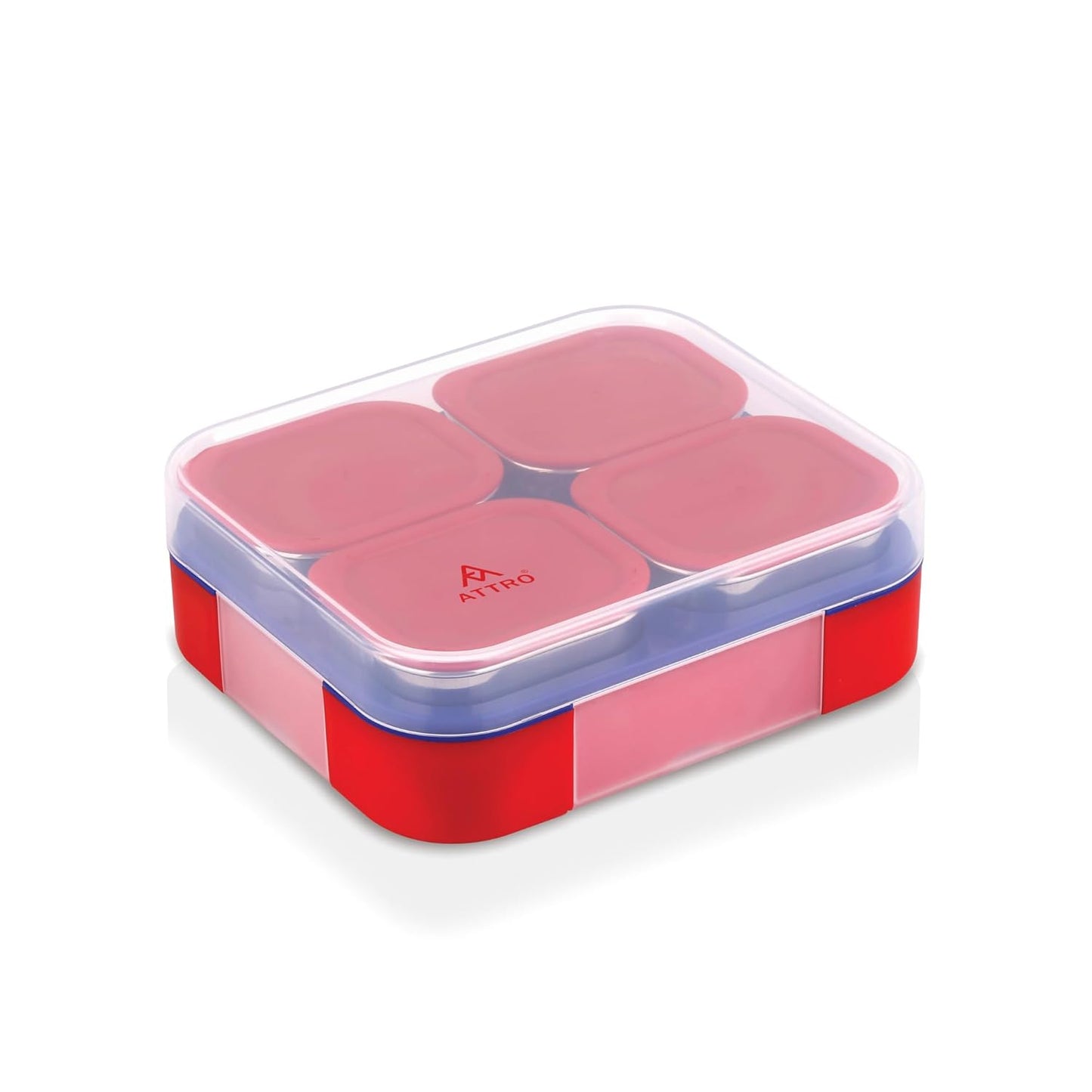 Attro Admire 4 Compartment SS Lunch Box | Removable Containers with Lids |
