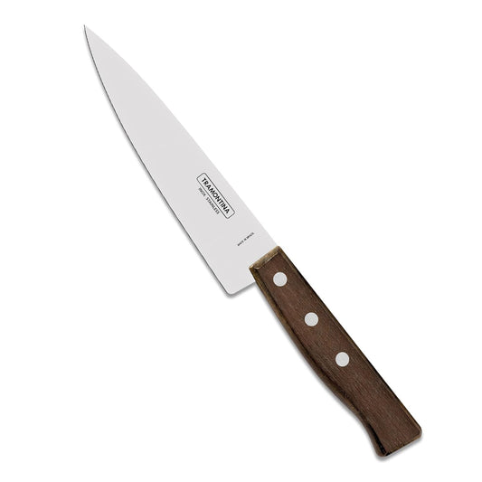 Tramontina Tradicional Chef Knife | Chopping Knife | 5 Year Warranty | Brown Ipe Wooden Handle |