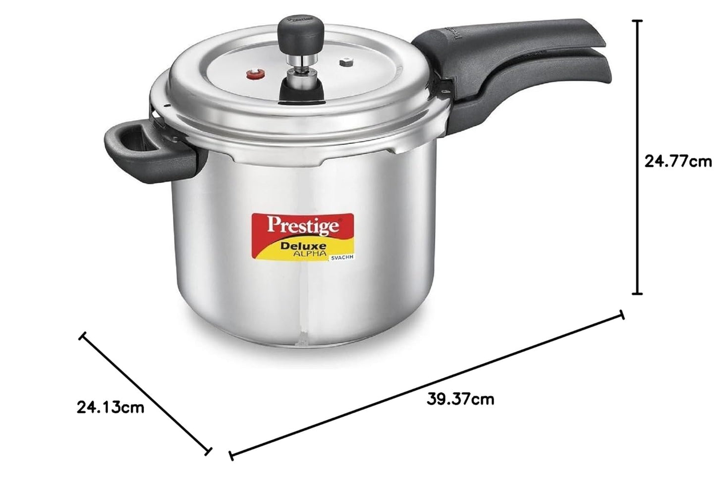 Prestige Deluxe Alpha Pressure Cooker | 5.5 Litre | 10 Years Warranty | ISI Certified |