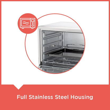 BLACK+DECKER 30 L | Oven Toaster Griller with Rotisserie | Grey