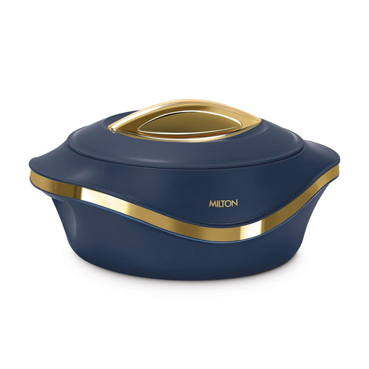 MILTON Pearl 1000 Inner Stainless Steel Casserole, 860 ml, Blue | BPA Free | Food Grade | Easy to Carry | Easy to Store | Chapati | Roti | Curd Maker