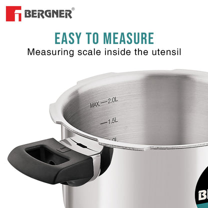 Bergner Tri-Max | 3 Litres |Triply Pressure Cooker | Outer Lid Cooker |