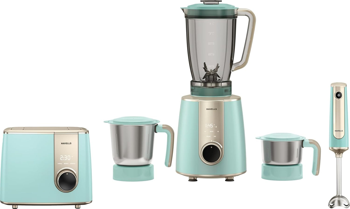 Havells Craft Kitchen Harmony Combo for Premium and Modern Kitchens | Mixer Grinder + Toaster + Hand Blender