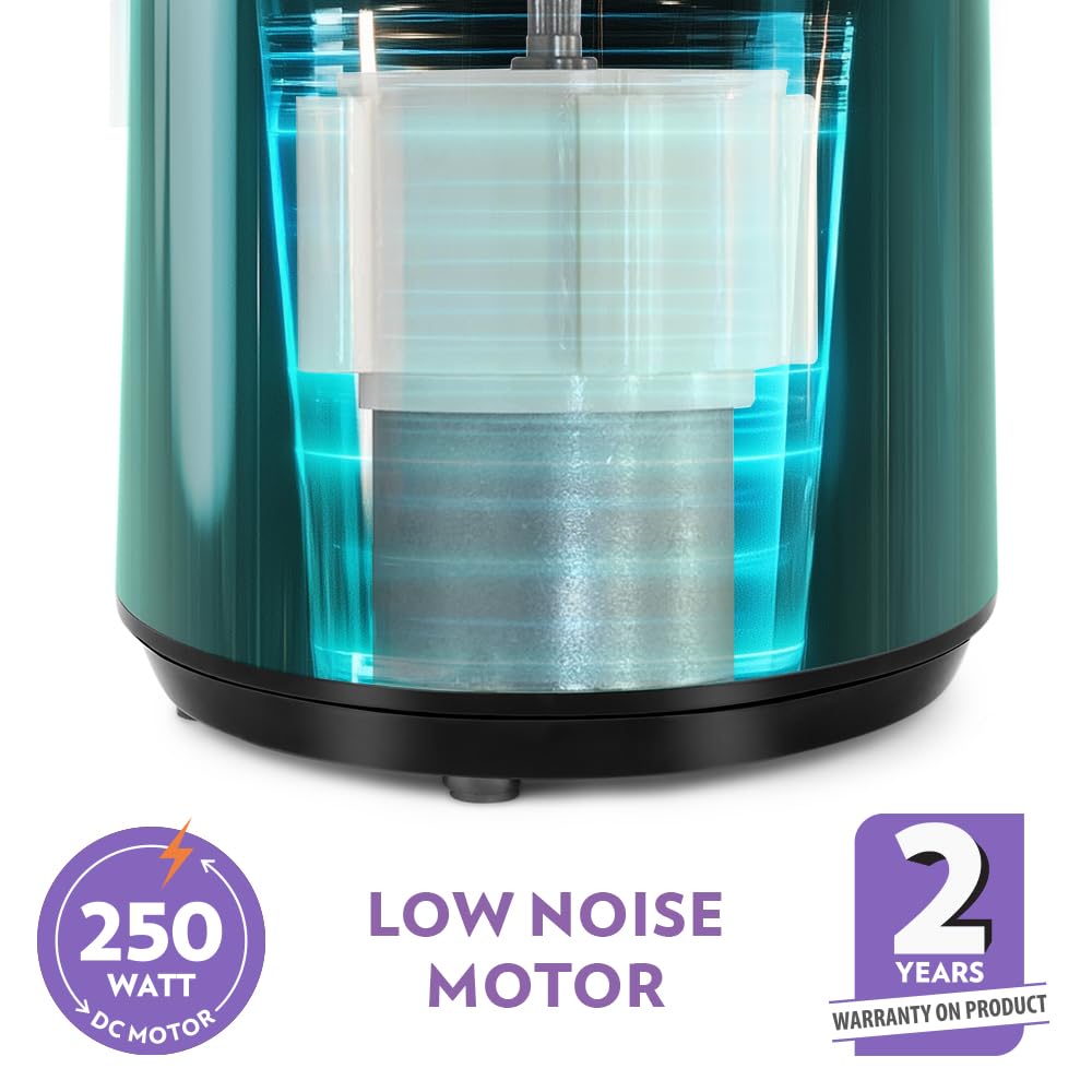 Borosil Vita Rich Cold Press Juicer | Green | 250W | Low Noise Motor |