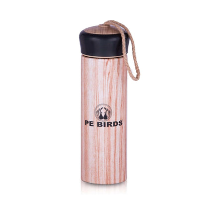 PE BIRDS Stainless Steel Yogic Vacuum Flask | Beige | Leak Proof |