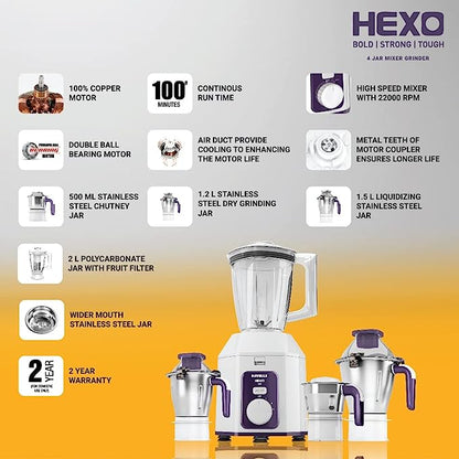 Havells Hexo 1000 watts 4 Jar Mixer Grinder