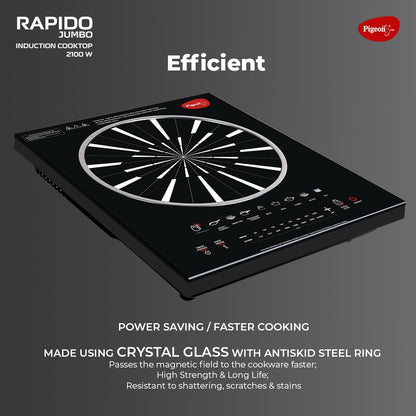 Pigeon Rapido Jumbo | 2100 W | Crystal Glass Plate | No LPG |