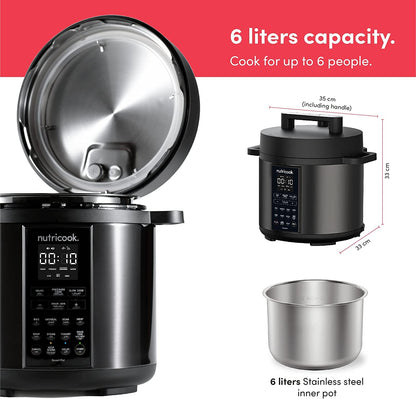 Nutricook | Electric Pressure Cooker | 6Litre | 1000W | 9 In 1 Instant